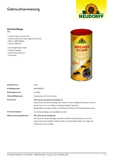 AmeisenStopp Gebrauchsanweisung
