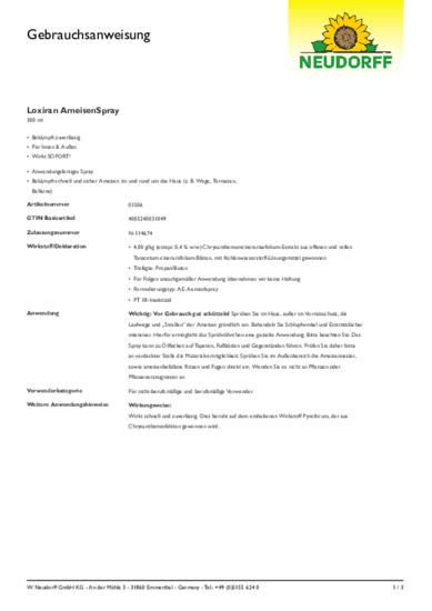 Loxiran AmeisenSpray Gebrauchsanweisung