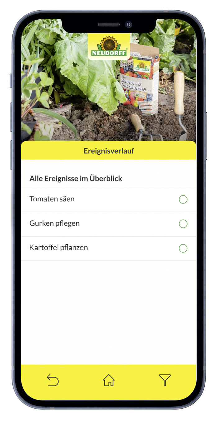 Screenshot der Garten-Kalender App Screenshot der Garten-Kalender App